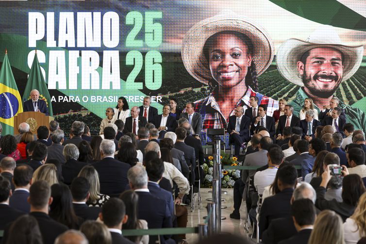 Brasília (DF), 01/07/2025 - O presidente Luiz Inácio Lula da Silva participa do lançamento do Plano Safra 2025/26, no Palácio do Planalto. Foto: Marcelo Camargo/Agência Brasil