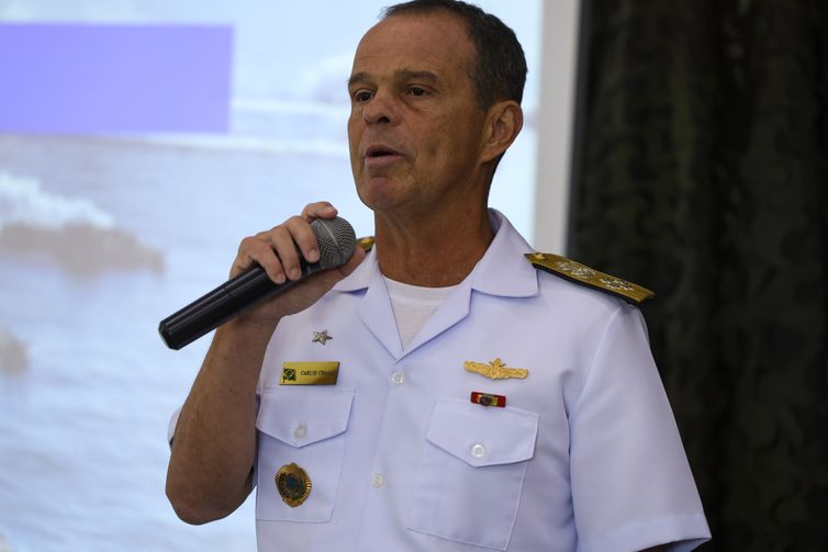 Rio de Janeiro (RJ), 04/03/2026 –  O almirante Carlos Chagas durante apresentação das inovações tecnológicas do Corpo de Fuzileiros Navais, na Ilha das Cobras, na região central do Rio de Janeiro. Foto: Tomaz Silva/Agência Brasil