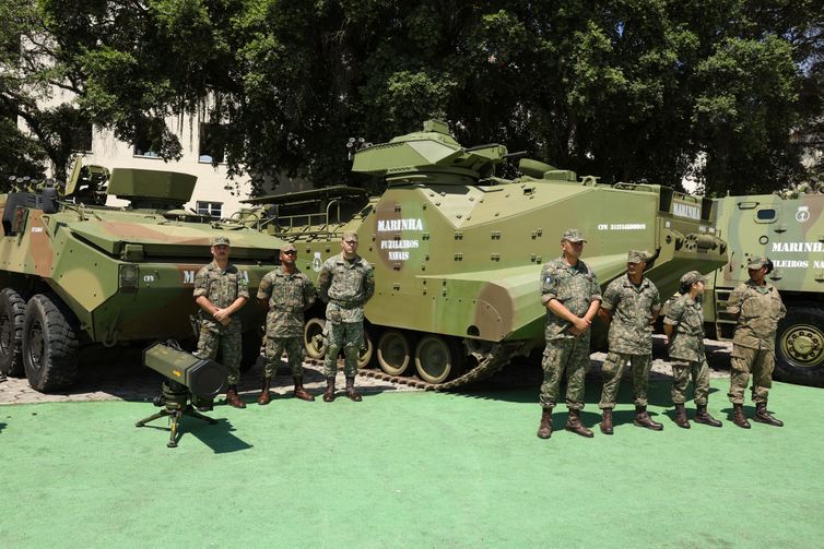 Rio de Janeiro (RJ), 04/03/2026 – Marinha apresenta parte dos veículos em evento sobre as inovações tecnológicas do Corpo de Fuzileiros Navais, na Ilha das Cobras, na região central do Rio de Janeiro. Foto: Tomaz Silva/Agência Brasil